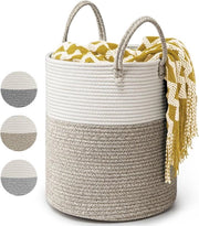 Tessuto di cotone in ragnatela Grande cesta di stiro 39L contenitore D35 x H40 cm - Marrone