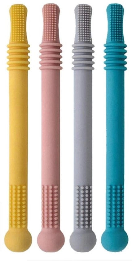 Bucce da succhiare 4 pezzi - Giocattolo per bimbi - Silicone sicure per l'alimentazione - Ipotesi allergeniche - Tessiture morbide - Massaggio della mucosa orale