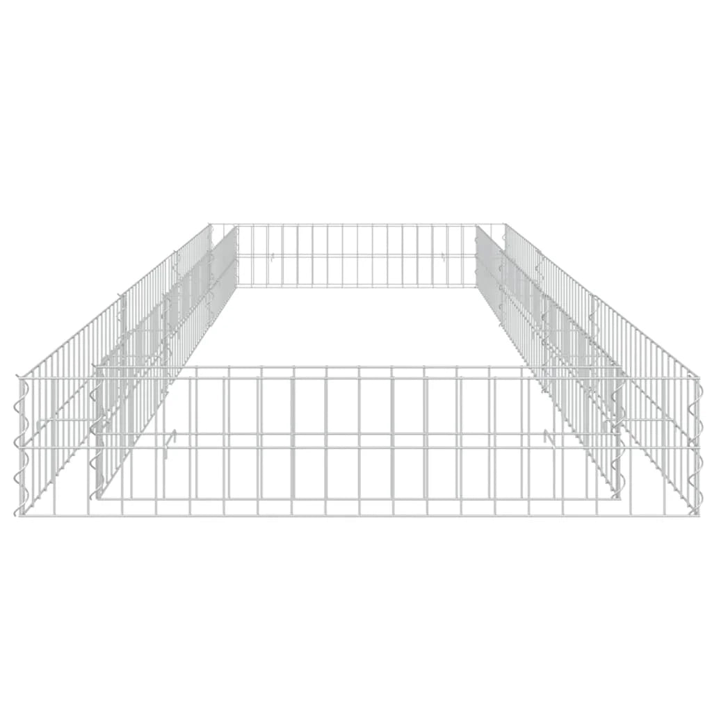 Aiuola rialzata in gabbione di acciaio zincato 300 x 100 x 20 cm Argento 02_0039894