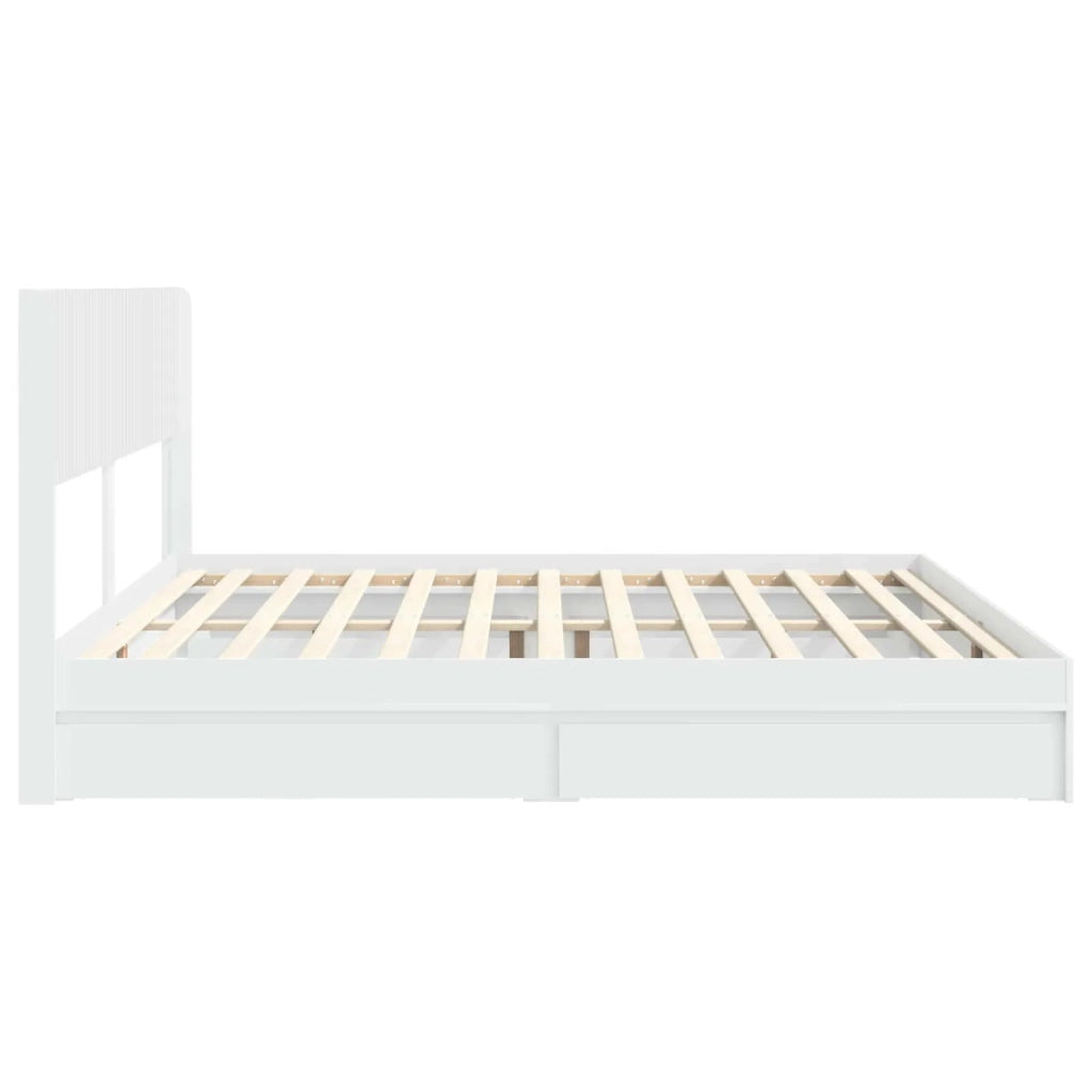 Struttura del letto con stoccaggio e testata Bianco 3414353