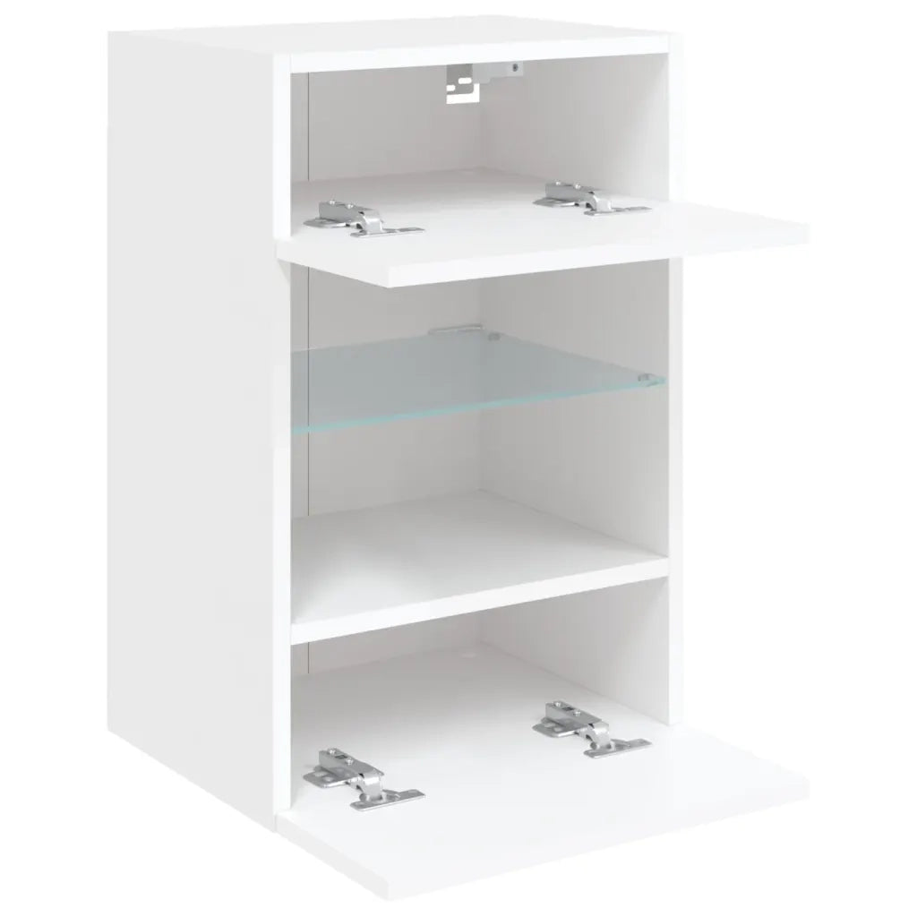 Mobile TV a Parete con Luci LED Bianco 40x30x60,5 cm 837078
