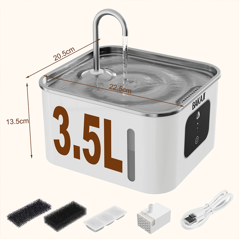 Dispenser Erogatore d'Acqua da 3.5 Litri Intelligente per Animali con Sensore