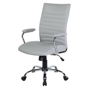 Sedia da ufficio Gaspeite, Poltrona direzionale con braccioli, Sedia ergonomica da ufficio, 57x59h100/109 cm, Grigio