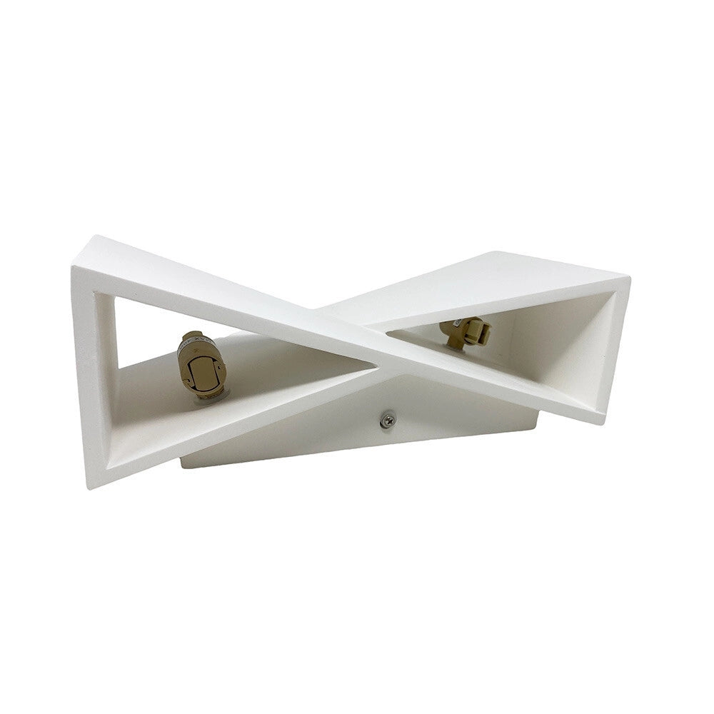 Trade Shop - Applique In Gesso Con Forma Asimetrica Doppia Emissione Luce G9 Da Parete Gs-e73 -