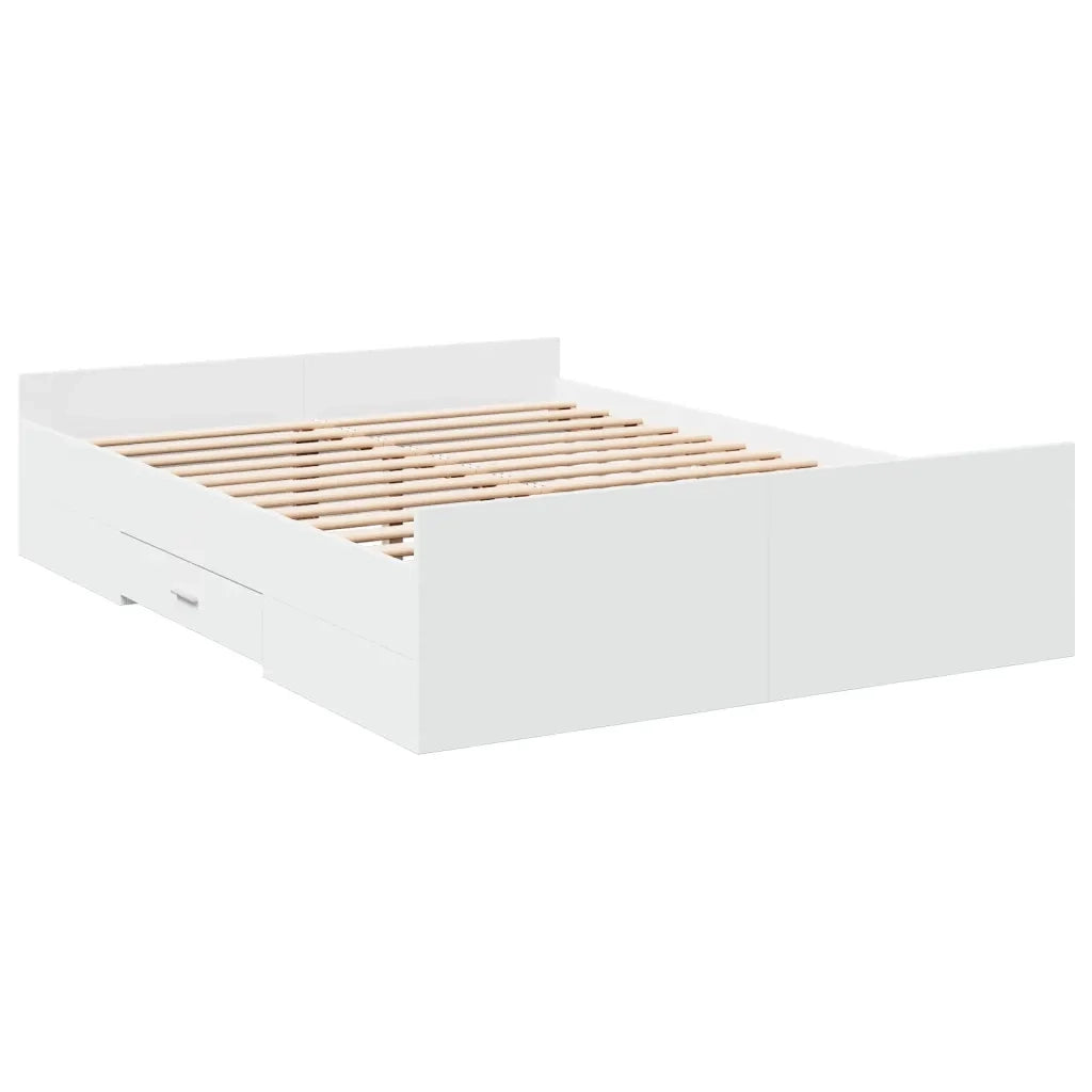 Giroletto con Cassetti Bianco 120x190 cm in Legno Multistrato 3280321