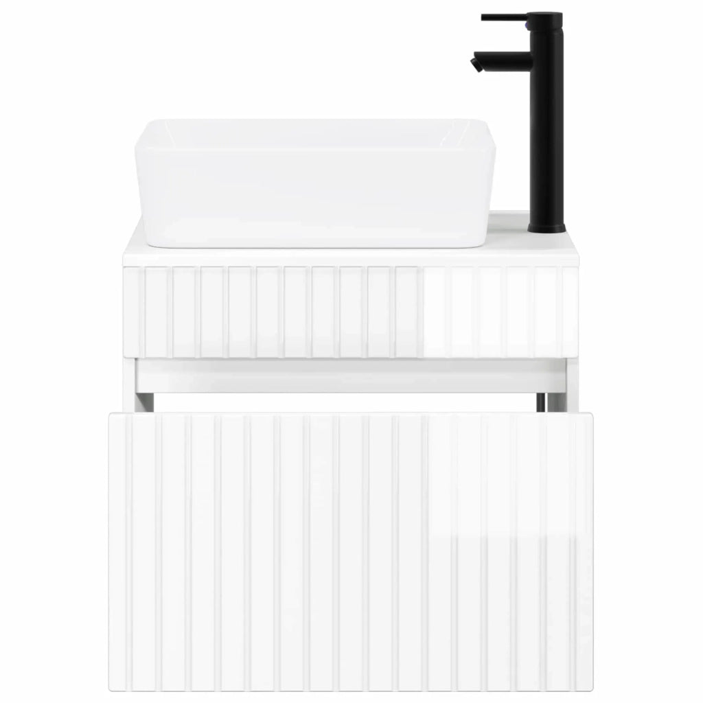 Set di mobili per il bagno Bianco Lucido Legno ingegnerizzato 3404304