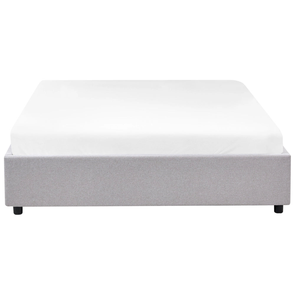 Letto matrimoniale in Tessuto beige chiaro con Cassetti 160 x 200 cm Design tradizionale
