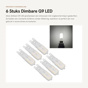 Lampada a Led Dimmerabile G9 5W - Protezione Oculare - Efficenza Energetica - Raffreddamento a 360 Gradi - Pacchetto da 6 Unità