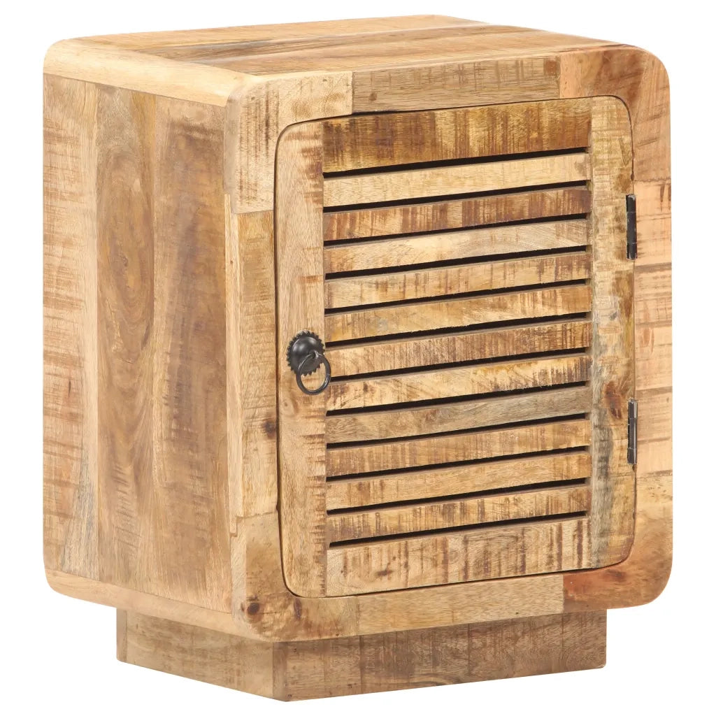 Comodino | Armadio da Notte | Mobiletto da notte 40x30x50 cm in Legno Massello di Mango Grezzo