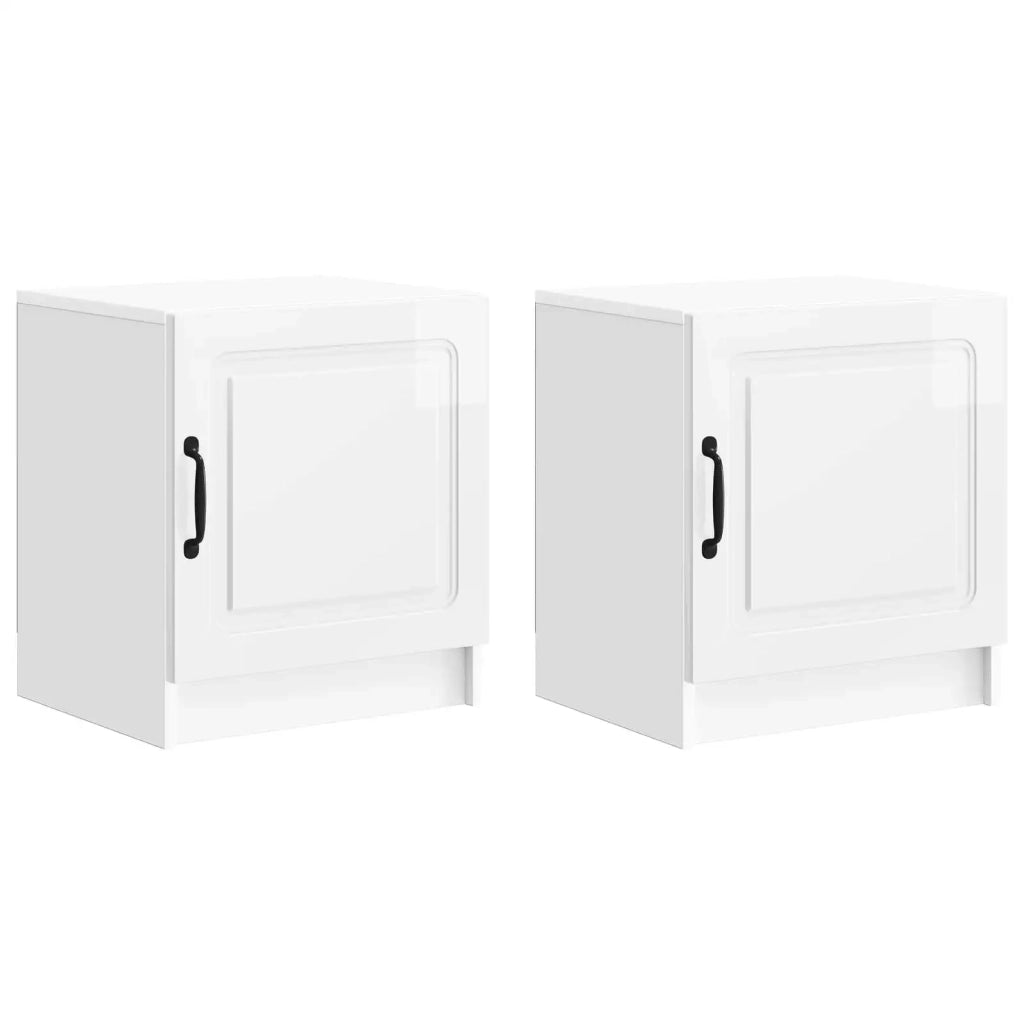 Armadio da Notte 2 pcs Bianco Lucido 43 x 34,5 x 47 cm 895724