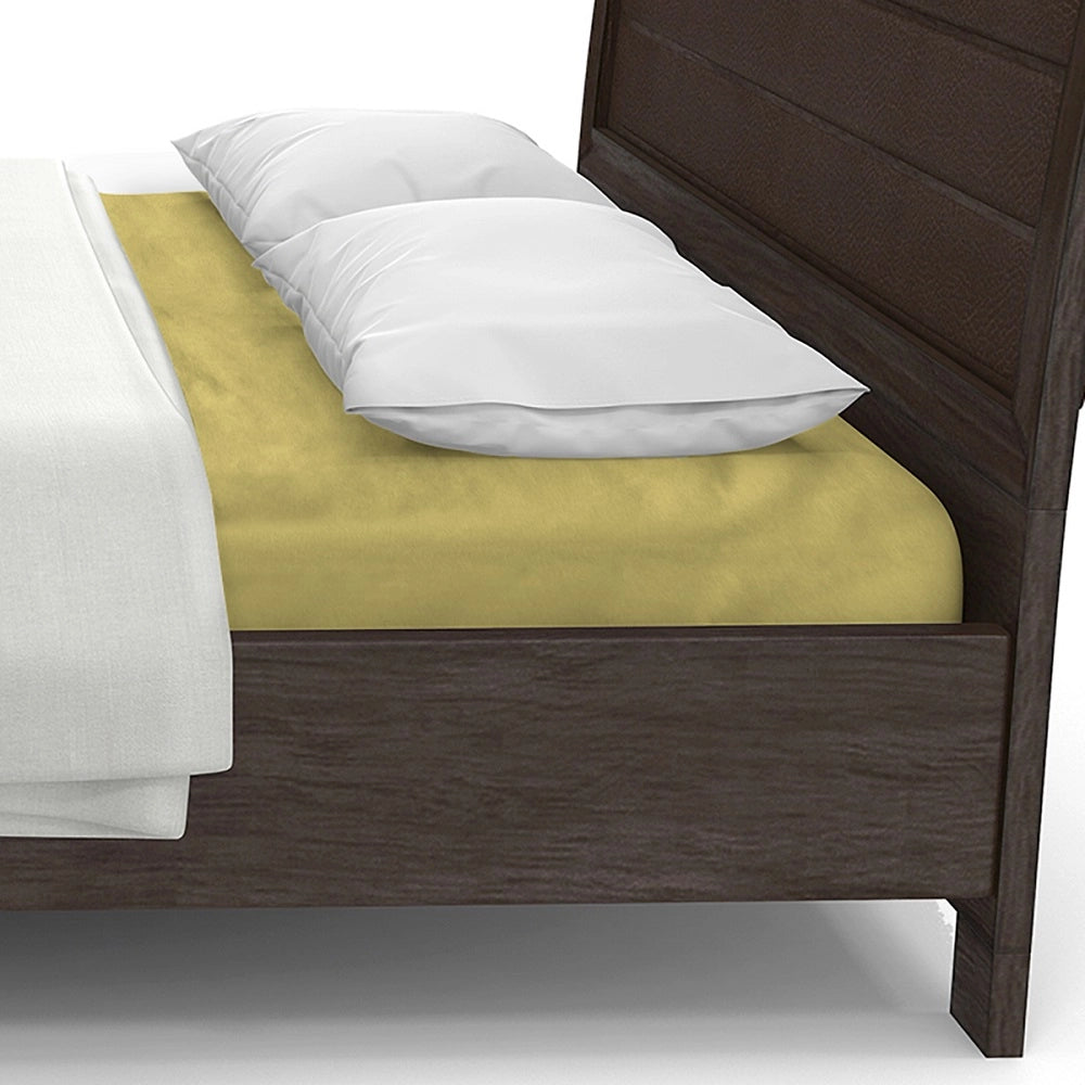 Lenzuolo letto sotto con angoli 100% puro cotone Made in Italy tinta unita Giallo - 1 Piazza e mezza