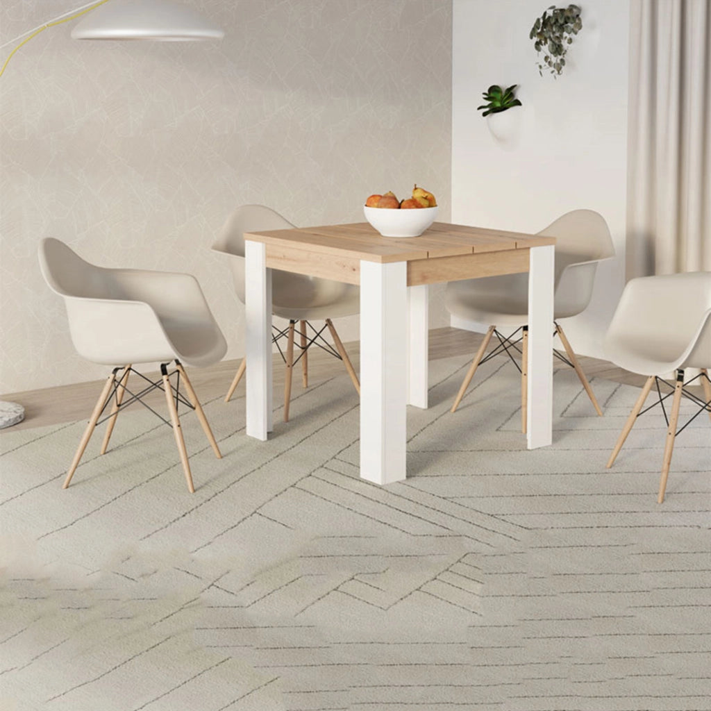 Trosa, Tavolo Fisso 4 Posti, 80x80x76h cm Marrone Rovere Nodi