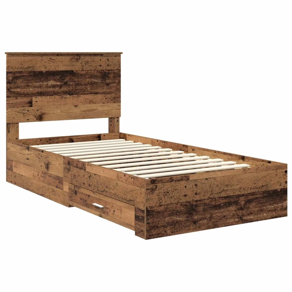 Struttura del letto con testiera Legno vecchio 100 x 200 cm 3411348