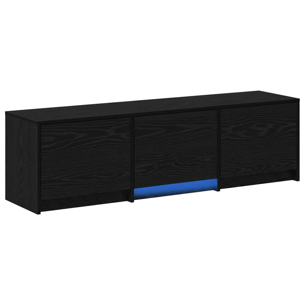Mobile TV con LED con strisce LED Rovere Nero 140 x 34 x 40 cm 3418709