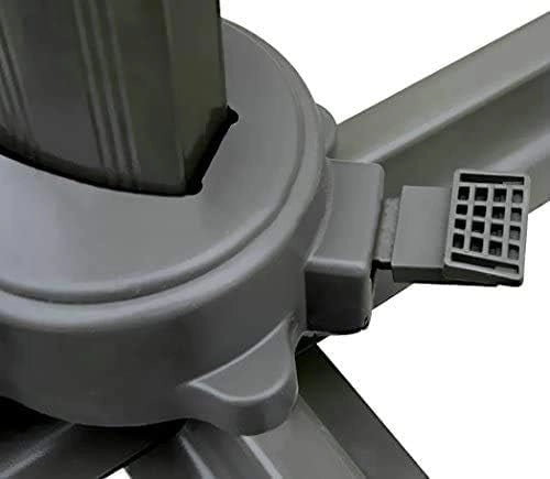 Ombrellone da Giardino Palo Manovella 3x3 con Flaps Laterali, Antracite-Ecrù