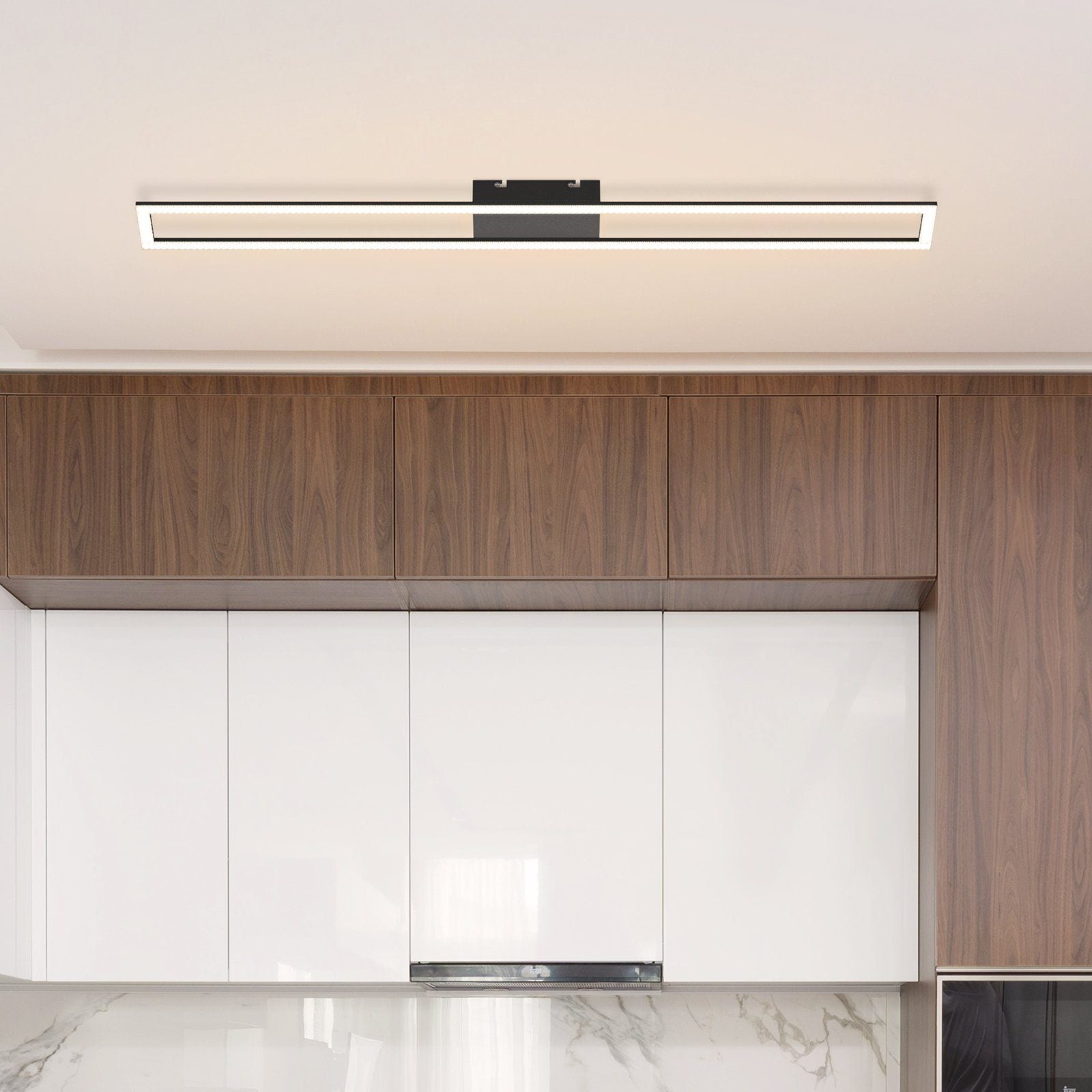 ZMH Lampada da soffitto plafoniera moderna rettangolare cristallo LED 108cm dimmerabile 40W