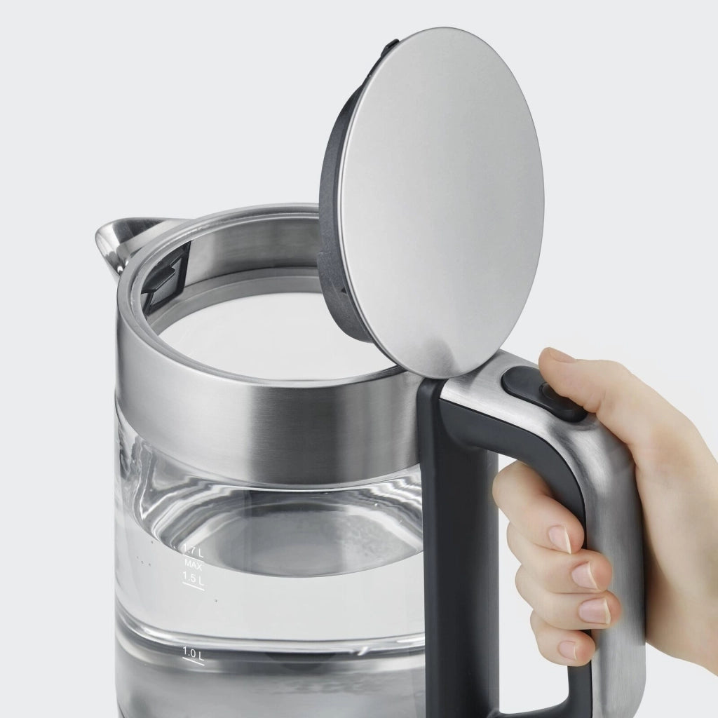 Severin WK 3420 bollitore elettrico 1,7 L 2200 W Nero, Acciaio inossidabile, Trasparente
