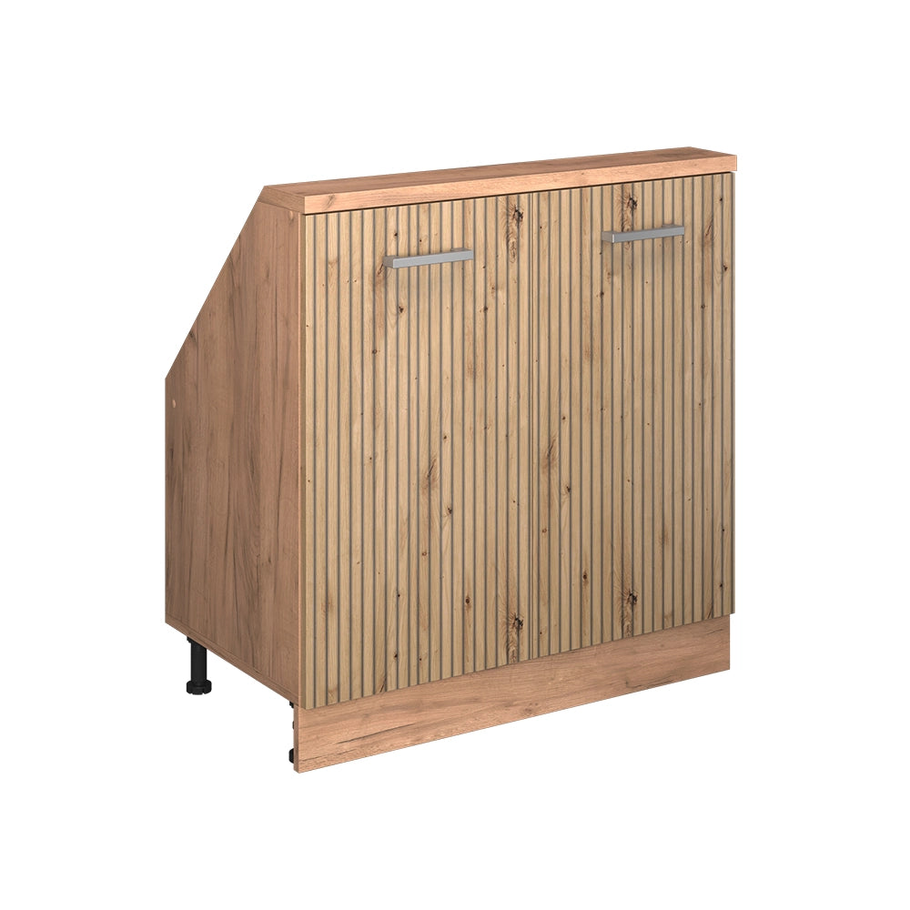 Mobile sottotetto Rion Rovere artigianale/Rovere dorato con 2 porte Vicco