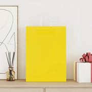 Sacchetti di Carta 250 pz con Manici Gialli 32x17x44 cm 4102014
