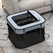 Area giochi pieghevole con finestre in rete e tasche portaoggetti per interni ed esterni in poliestere grigio 74 × 60 × 45 cm