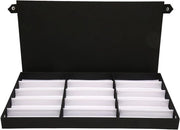 Organizzatore di Occhiali da Sole con 15 Raster per Donne e Uomini Vetrina per Occhiali da Sole - Cassa di Ripostiglio per Occhiali da Sole, Orologi e Gioielli