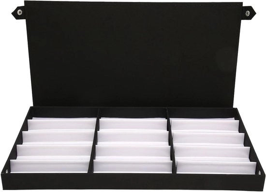 Organizzatore di Occhiali da Sole con 15 Raster per Donne e Uomini Vetrina per Occhiali da Sole - Cassa di Ripostiglio per Occhiali da Sole, Orologi e Gioielli