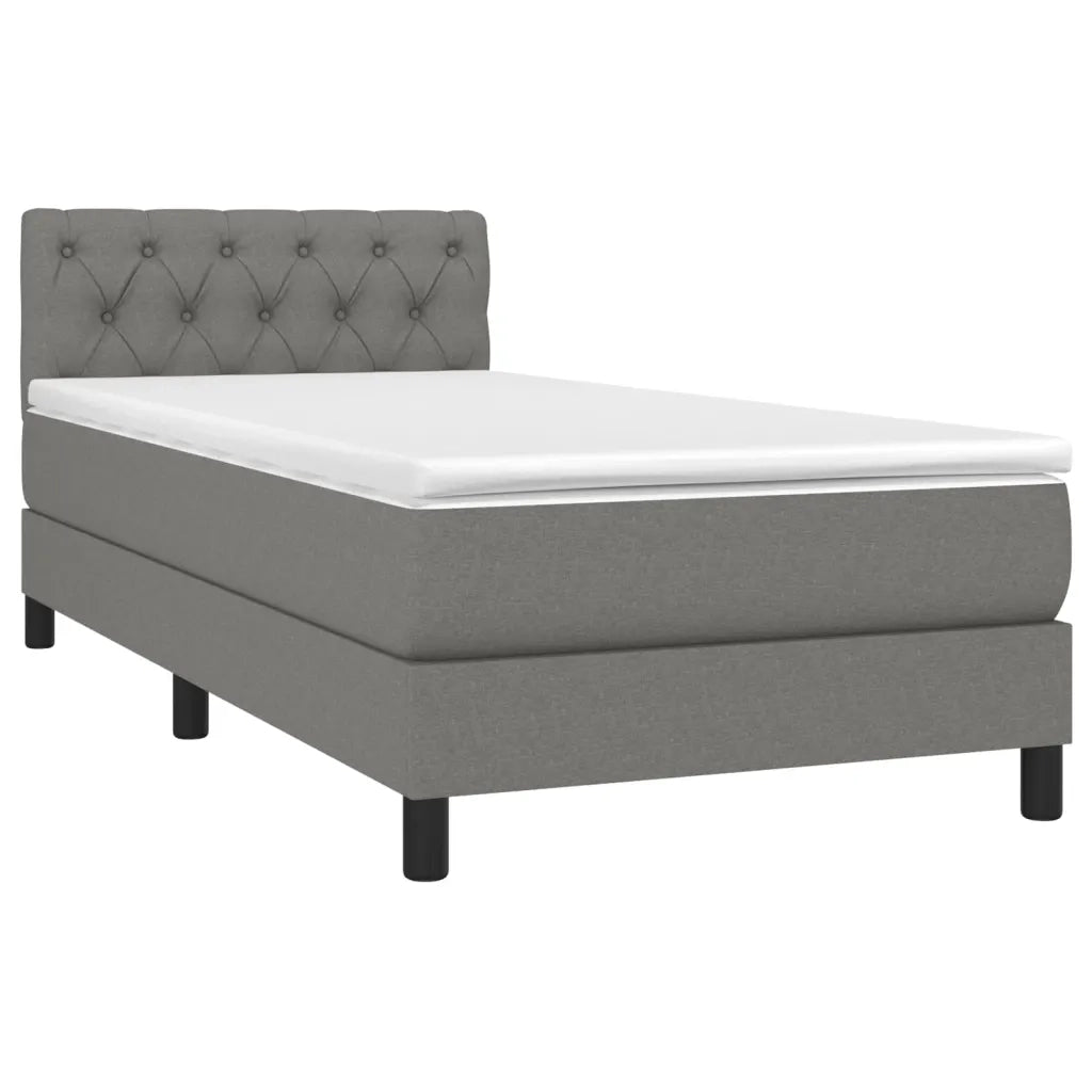 Giroletto a Molle con Materasso Grigio Scuro 80x200 cm Tessuto 3140250