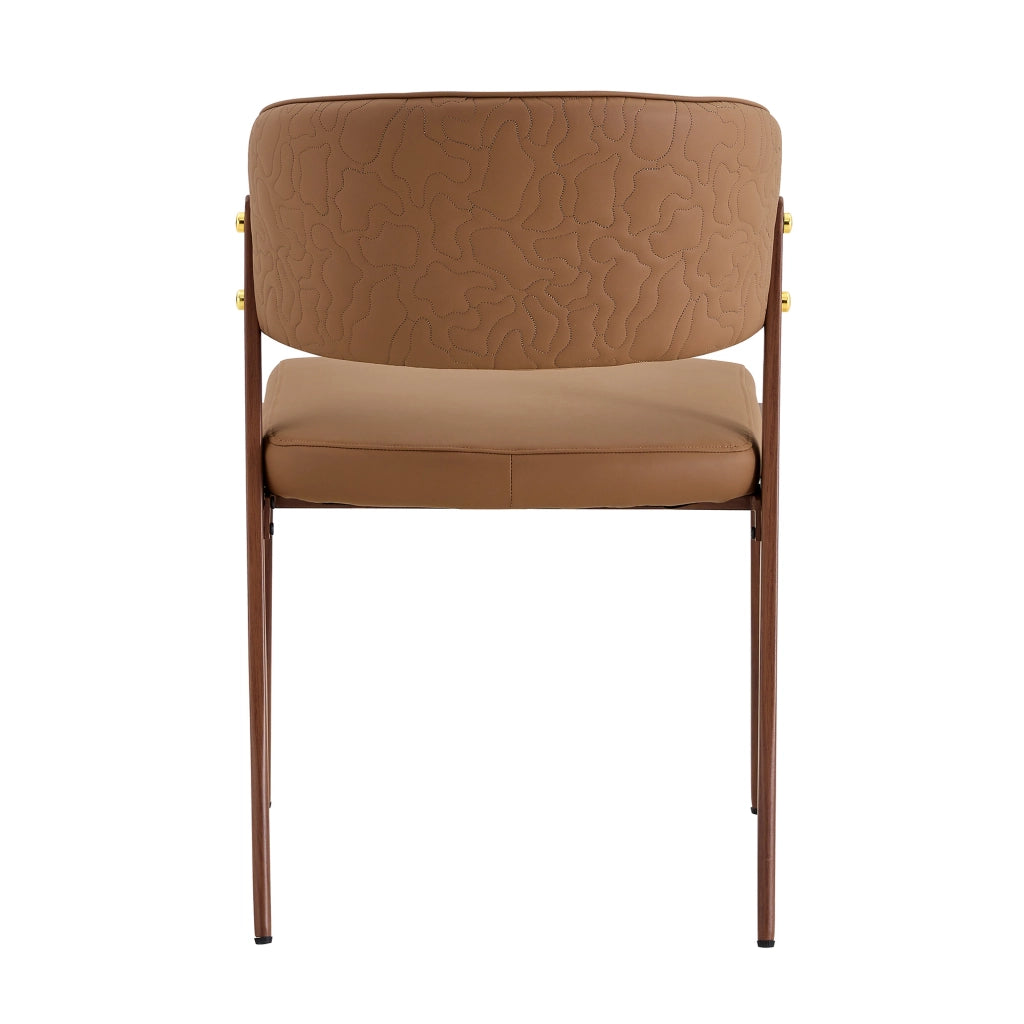 SEDIA DA PRANZO MODERNA IN PU E METALLO 78 CM MARRONE, Set da 2 pezzi