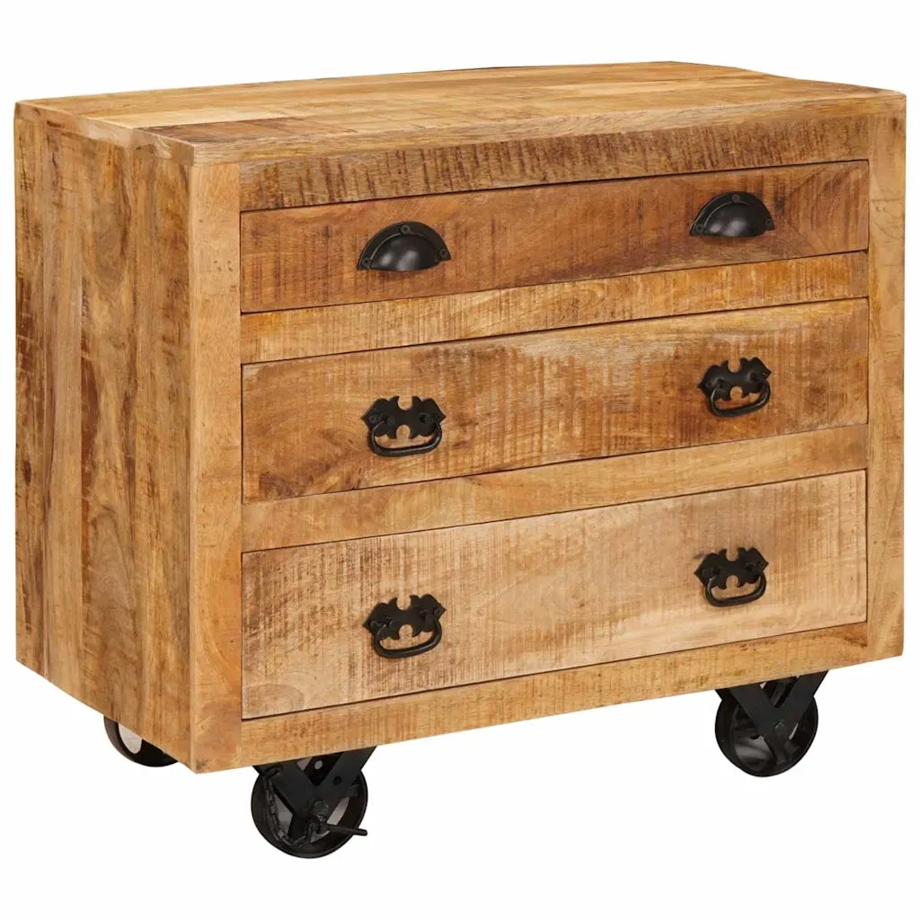 vidaXL Mobile laterale Marrone 70 x 38 x 63 cm legno massello di mango