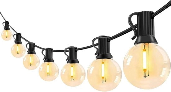 Cavo elettrico per esterno - 75m cavo elettrico resistente al tempo con 12 + 1 lampade G40 - impermeabile - per balcone giardino terrazzo matrimoni feste