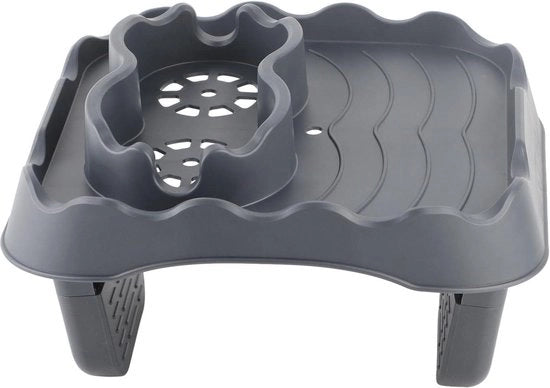 Tray per vaschetta con supporto antiscivolo per vaschette e contenitori per bevande (grigio)