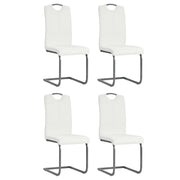 Sedie da Pranzo a Sbalzo 4 pz Bianche in Similpelle cod mxl 47980