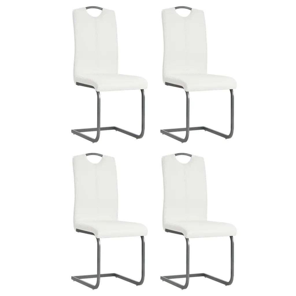 Sedie da Pranzo a Sbalzo 4 pz Bianche in Similpelle cod mxl 47980