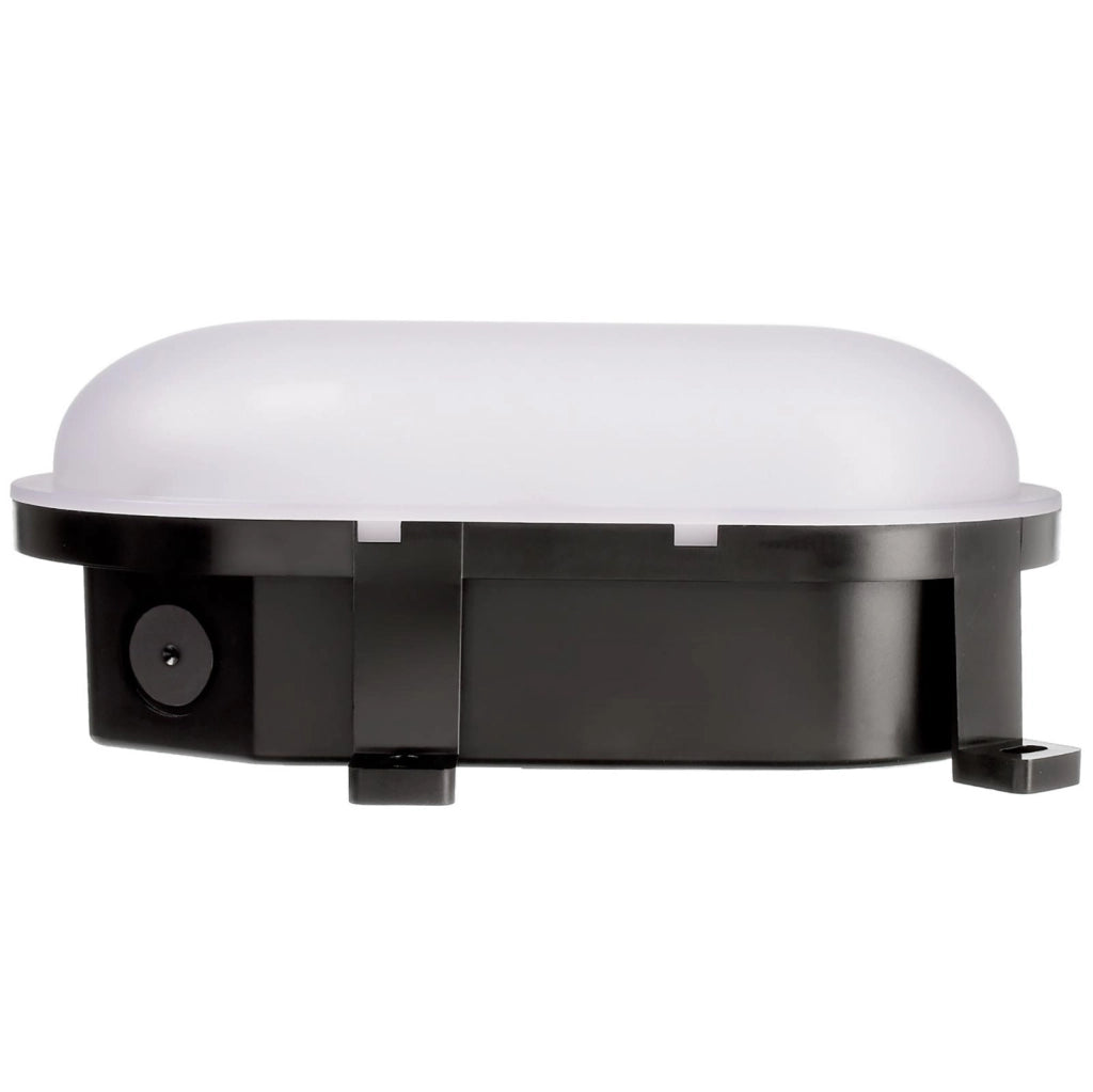 Plafoniera ovale IP54 tartaruga LED interruttore CCT doppia potenza luce parete soffitto cantina garage parcheggio balcone 230V colore NERO