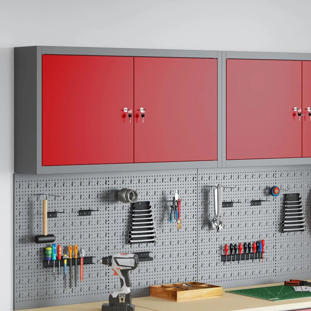 Mobile per attrezzi con blocco Rosso e Grigio 100 x 20 x 55 cm CFW2677725