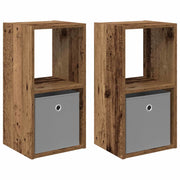 Set di 2 Comodini | Armadio da Notte | Mobiletto da notte con cassetto Legno vecchio 30,5 x 27 x 59,5 cm