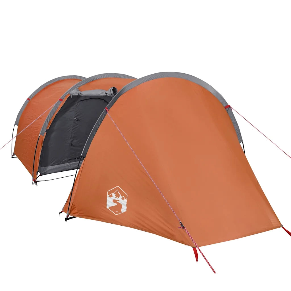 Tenda da Campeggio a Tunnel 4 Persone Arancione Impermeabile 94396