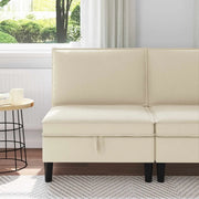 Divano Medio con Storage Crema Velluto 42027115