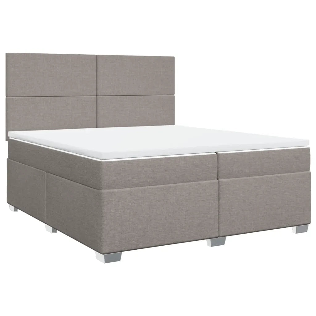 Giroletto a Molle con Materasso Tortora 200x200 cm in Tessuto