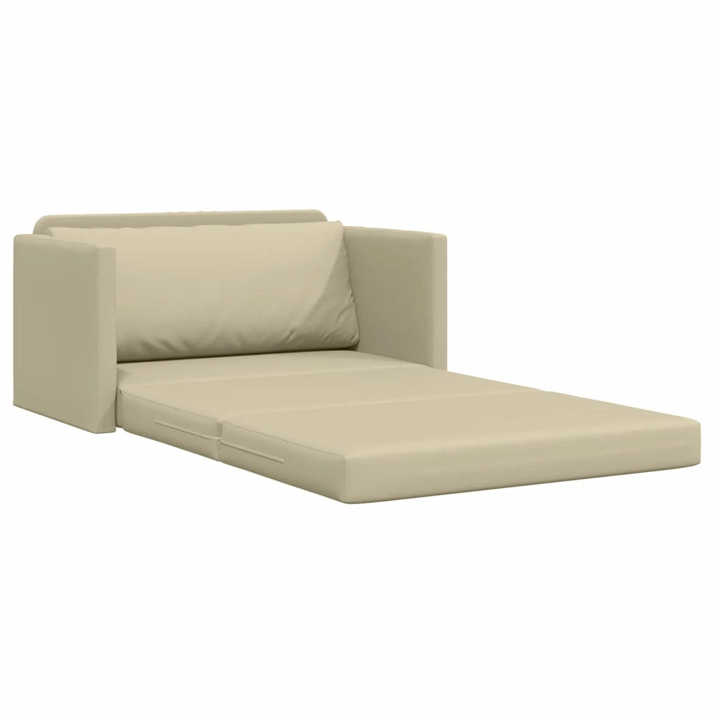 Divano letto Crema 124 x 71 x 78 cm Pelle Artificiale 4106709