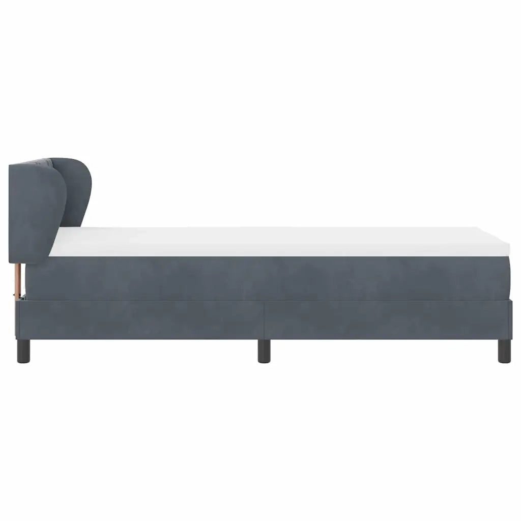 Letto a molle con testiera Grigio scuro 80 x 200 cm Velluto 3340413