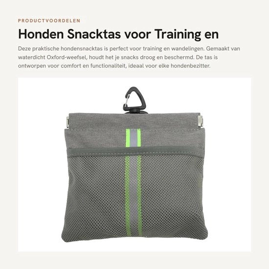 Borsa per cibo acqua resistente - Borsa per allenamento cane - Borsa a tracolla - Dispensatore di cibo - Strisce riflettenti - Facile da pulire - Borsa per cane