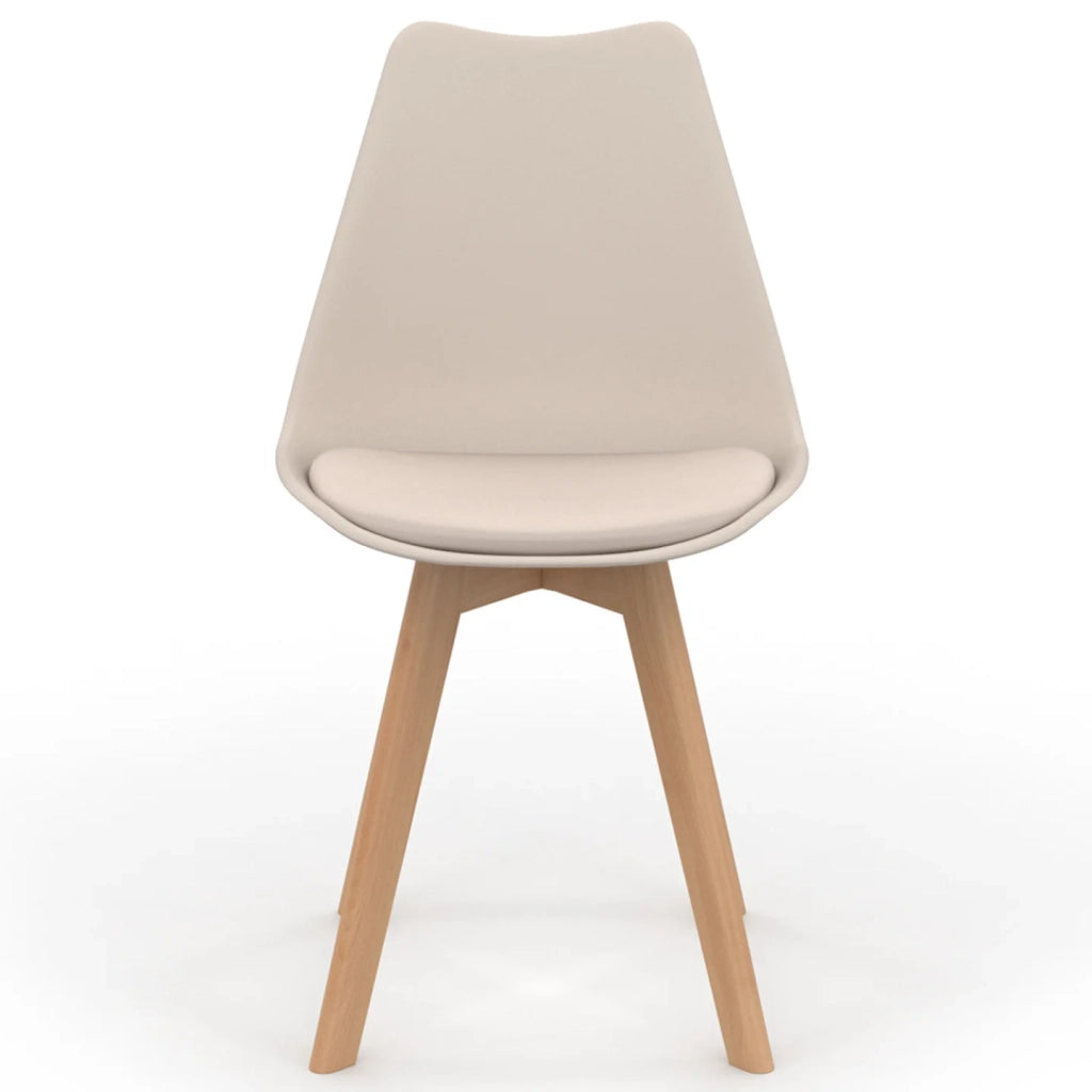 IDMarket - Set di 4 sedie da pranzo scandinave SARA beige