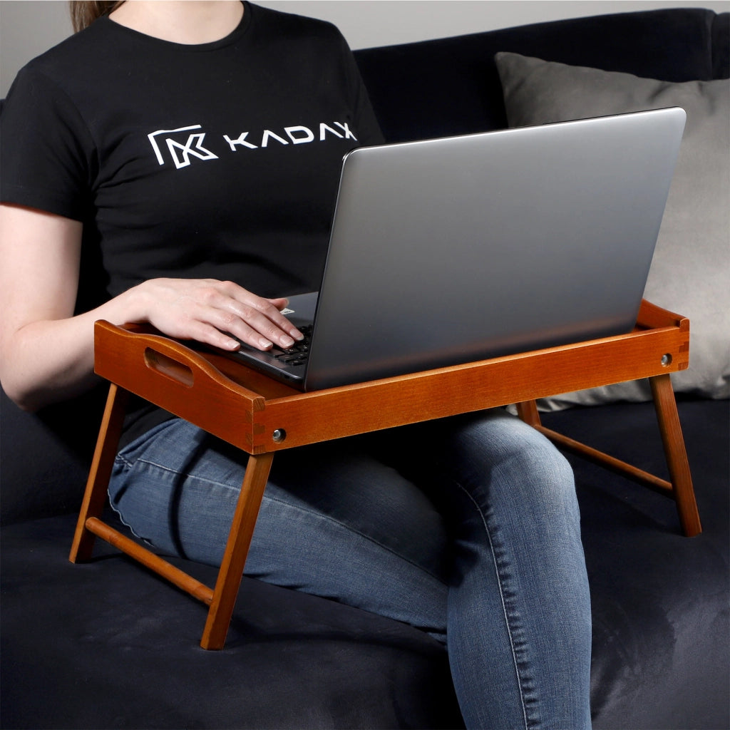 Tavolino da colazione pieghevole in legno KADAX per laptop da letto, vassoio regalo