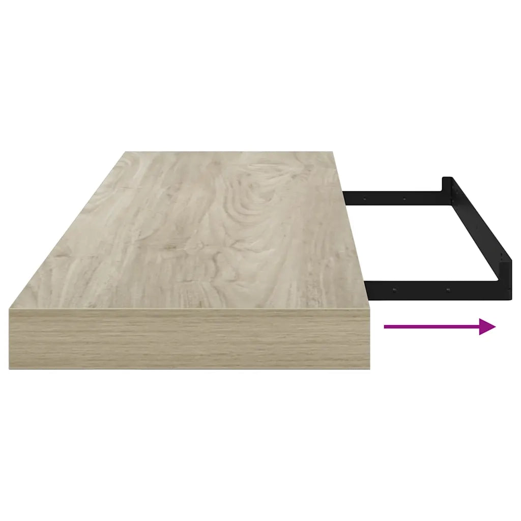 Scaffale a Parete Rovere 80x23,5x3,8 cm in MDF 323877