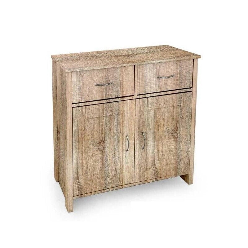 MOBILE DA ARREDO CON 2 CASSETTI E 2 ANTE 79X35X80CM IN COLORE ROVERE
