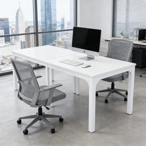 TAVOLO Rettangolare 200x70x75 cm Bianco in Legno e Metallo