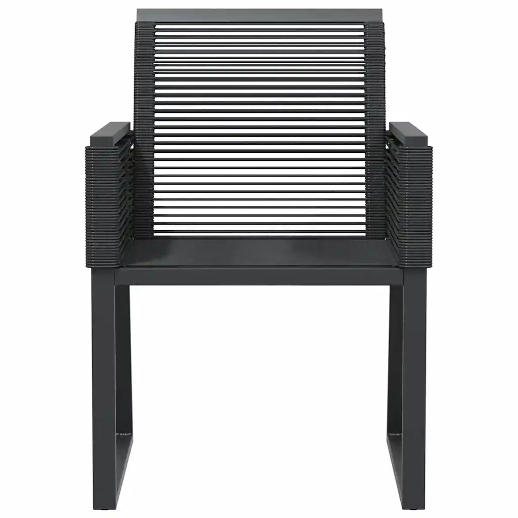 Sedie da Giardino 4 pz Nere in Polyrattan 4008114