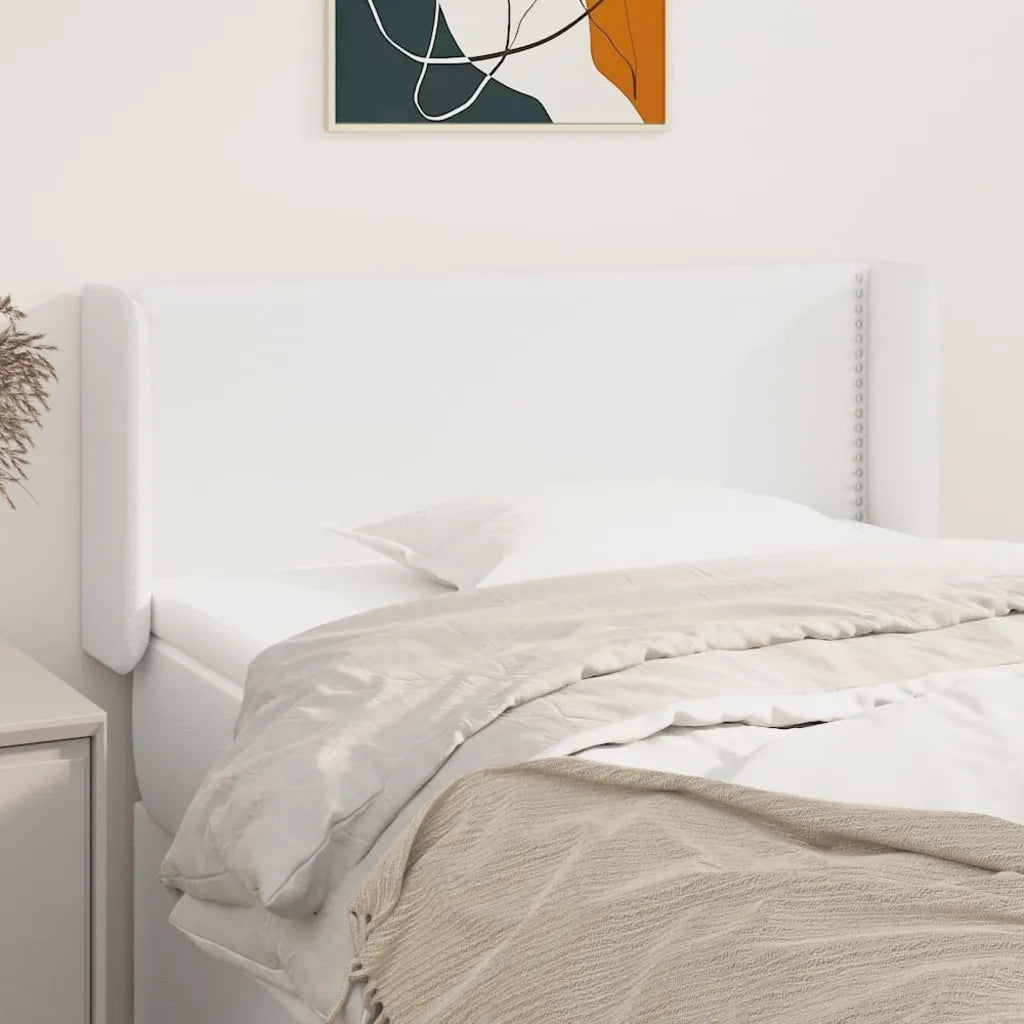 Testiera ad Orecchio-Testata con Orecchie Bianca 103x16x78/88 cm in Similpelle 617855
