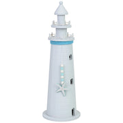 Figura decorativa faro legno bianco 15.5x15.5x50h cm